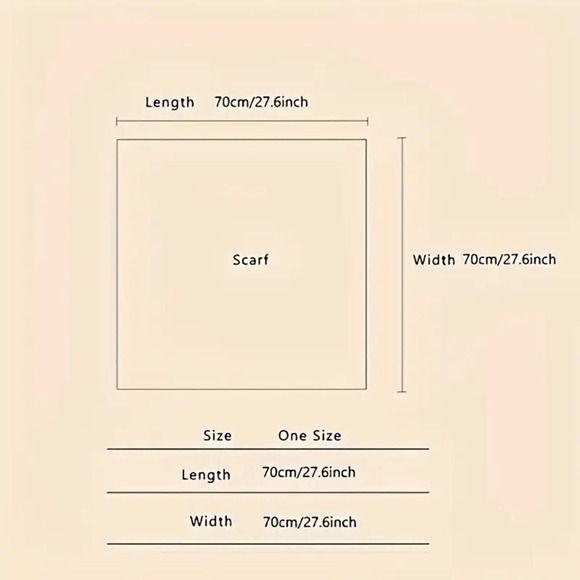 Silky Scarf, Simple Pattern Scarf 70cm Square Neck Scarves Shawl - Picture 3 of 5